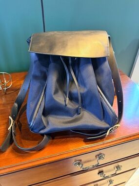 Skagen Navy and Black Drawstring Backpack